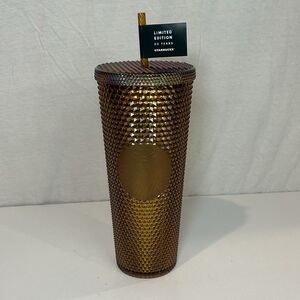 Starbucks Limited Edition 50th Anniversary Honeycomb Gold Studded Tumbler 24oz